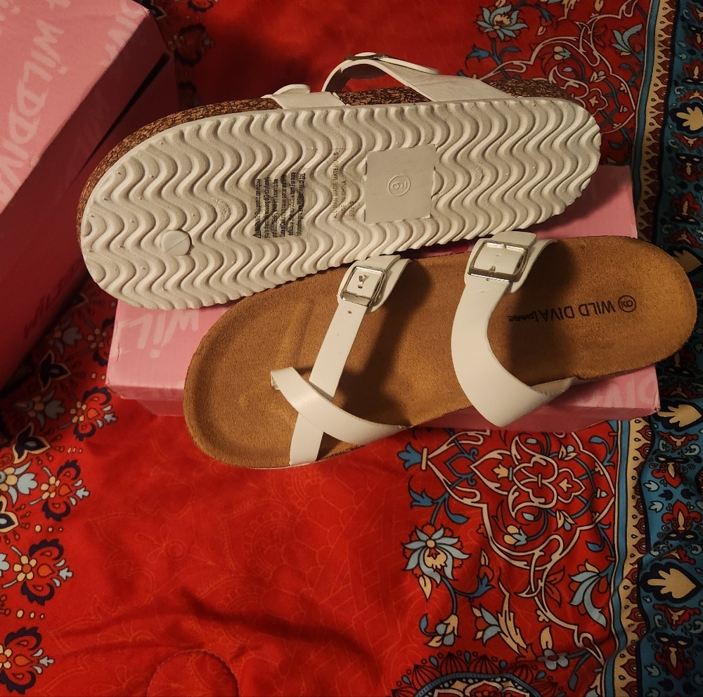 Wild Diva White Minimalist Sandals